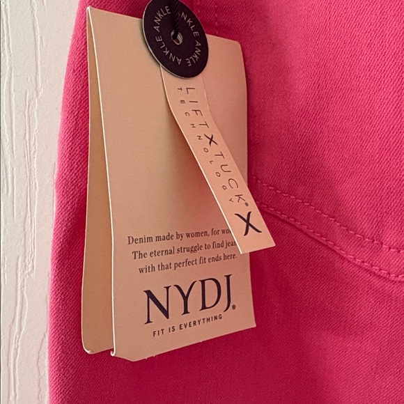NYDJ Marilyn Straight Pink Peony Jeans - Picture 4 of 14
